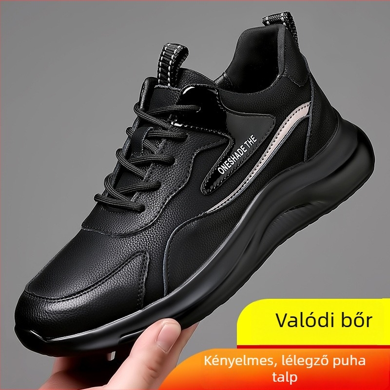Platform cipők marha bőrből, PU talp, kerek orr, alacsony felső rész