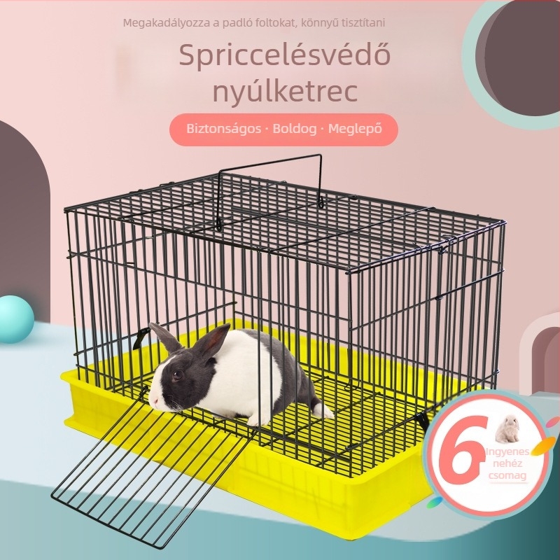 Többállat- ketrec vizeletfröccsenés elleni kialakítással nyulak, tengerimalacok és csirkék számára (Anyag: vasdrót; Termékszám: 001468; Kategória: Kisállat odú)