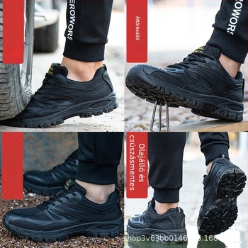 Férfi munkavédelmi cipő, szigetelt, ütés- és átszúrásálló, csúszásmentes, kopásálló, műanyag-acél orrtárcsával