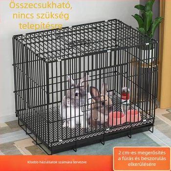 Kis- és közepes méretű kutyák, macskák és nyulak számára – ketrec beépített toalettel és belső kutyaodúval