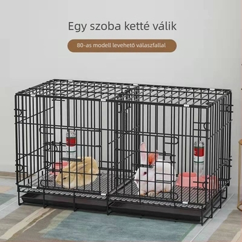 Kis- és közepes méretű kutyák, macskák és nyulak számára – ketrec beépített toalettel és belső kutyaodúval