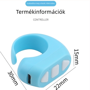 ZL-03 Bluetooth gyűrűs távirányító — USB interfész, 10 m vezeték nélküli hatótávolság, 10 g súly, műanyag kivitel, gyűrűben viselhető