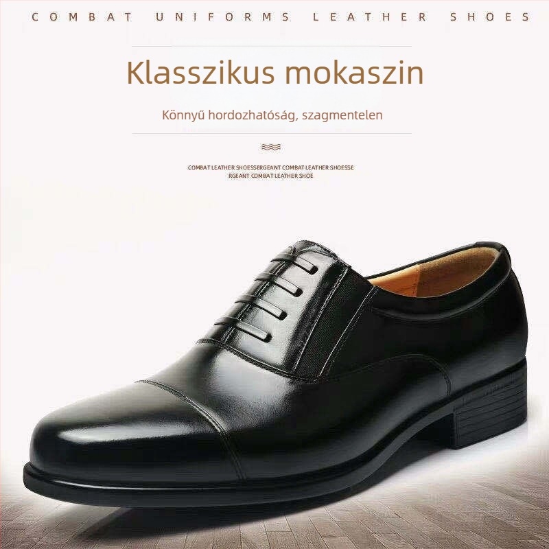 Uniszex bőrcipő üzleti viselethez, lace-up, ultrafin bőr felsőrész, gumírozott talp, háromszoros csúcsos orr