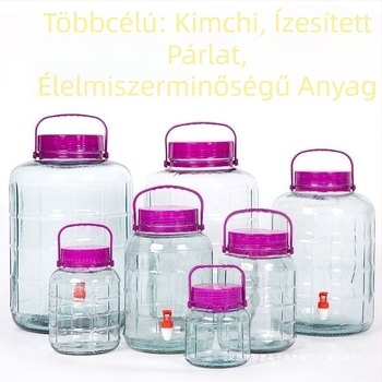 Ólommentes kristályüveg savanyúságos üveg, lezárt, ovális alakú, háztartási használatra