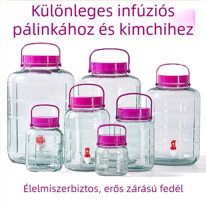 Ólommentes kristályüveg savanyúságos üveg, lezárt, ovális alakú, háztartási használatra