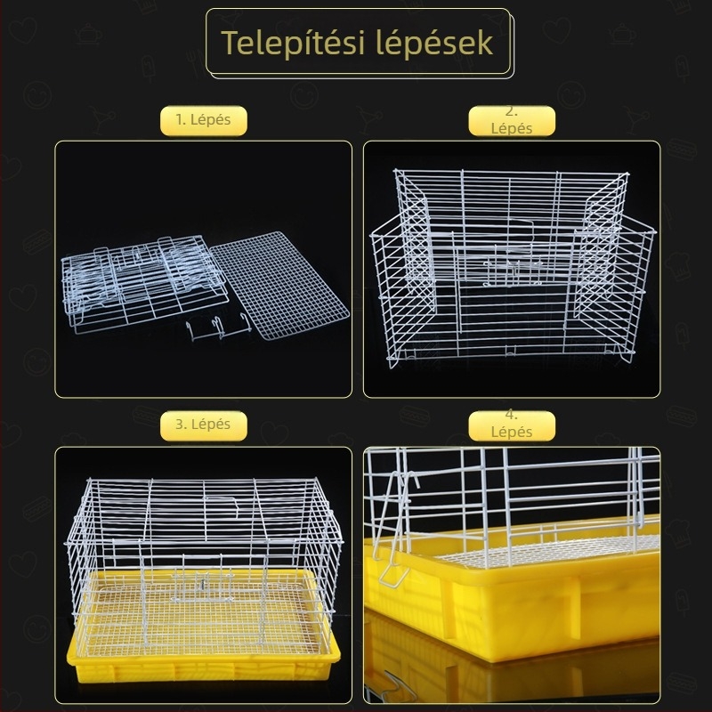 Közepes összecsukható nyúl- és kisállatketrec