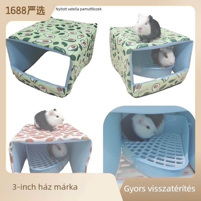 Kerek textilből készült menedék háziállatok számára – beltéri, vízálló odú, hamster számára