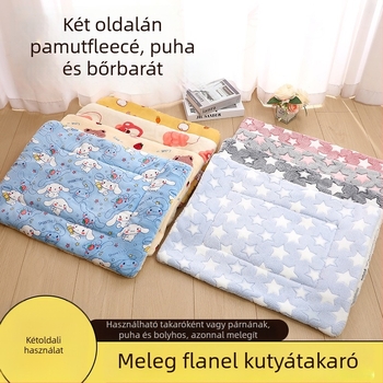 Kutyáknak szánt kétoldalas plüss flanell matrac, vastag és meleg, őszi-téli használatra, Cotton taro márka
