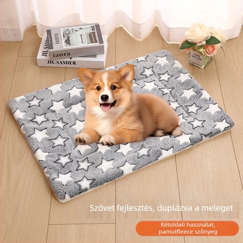 Kutyáknak szánt kétoldalas plüss flanell matrac, vastag és meleg, őszi-téli használatra, Cotton taro márka