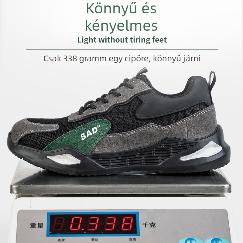 Munkavédelmi cipő ütésálló és átszúrás elleni, acél orral, EVA felsőrész, alacsony kivágás, légáteresztő