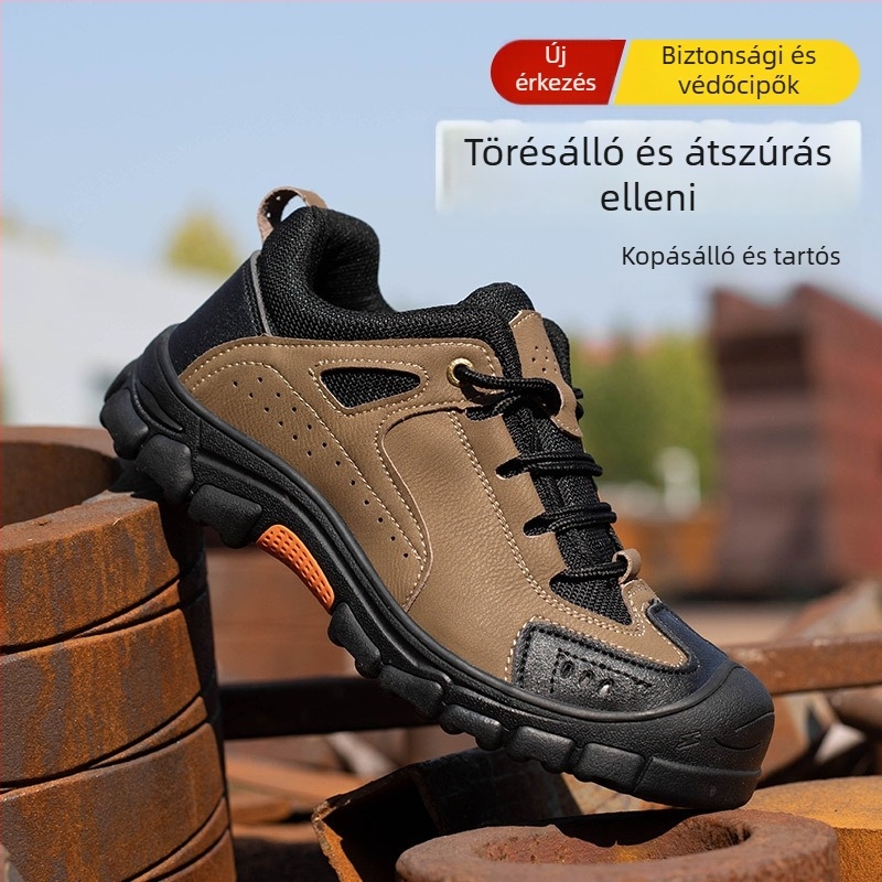 National Gold Shield Biztonsági Cipő: acél orrtalp, ütés- és perforáció elleni védelem, felső része mikrofiber bőr + vászon, alacsony boka