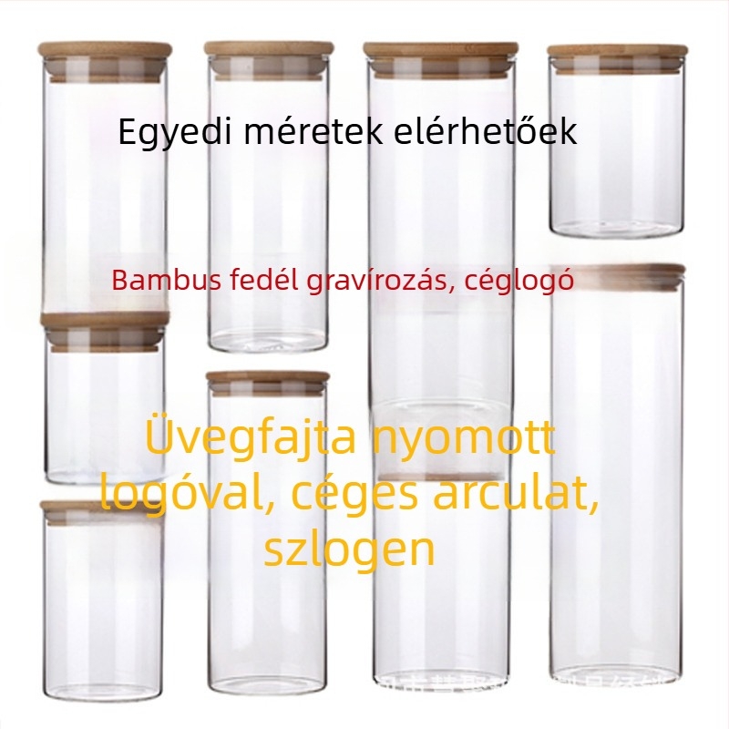 Négyszögletes boroszilikát üvegből készült tárolóedény, élelmiszer-minőségű, légmentesen záródó a gabonák számára, 800-1000 ml, mikrohullámú sütőben használható