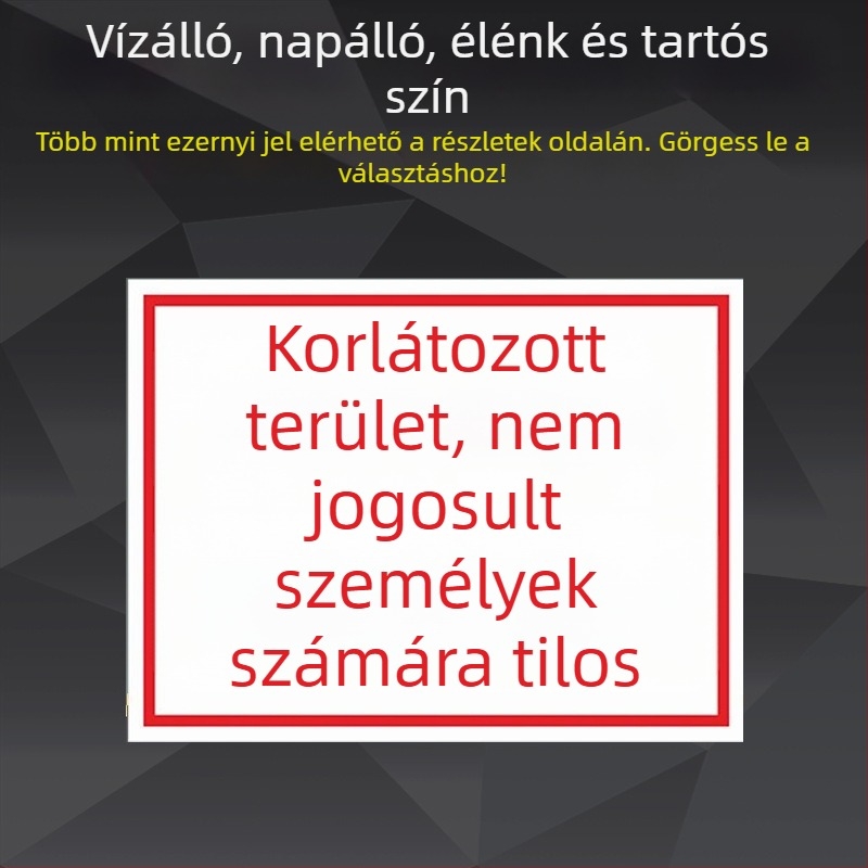 Rozsdamentes acél gépek biztonsági jelzőtáblája – szitanyomás/gravírozás, ipari berendezések jelzése, testre szabható