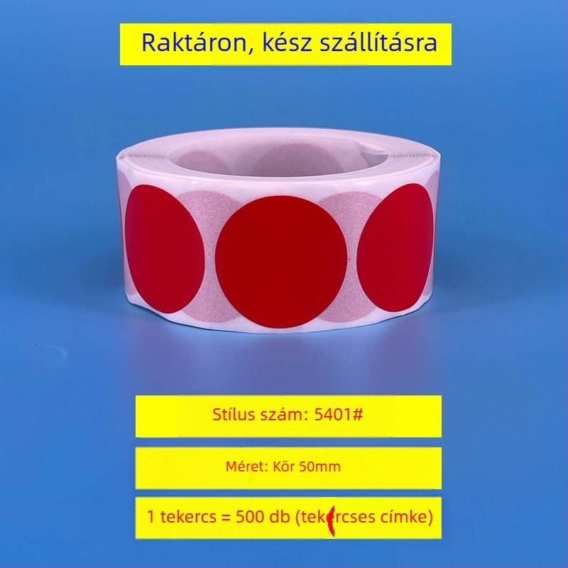 Kör alakú önöntapadós árjegy címkék – rézlemez, modell 54, gördített nyomtatás, 0,08 mm vastagság
