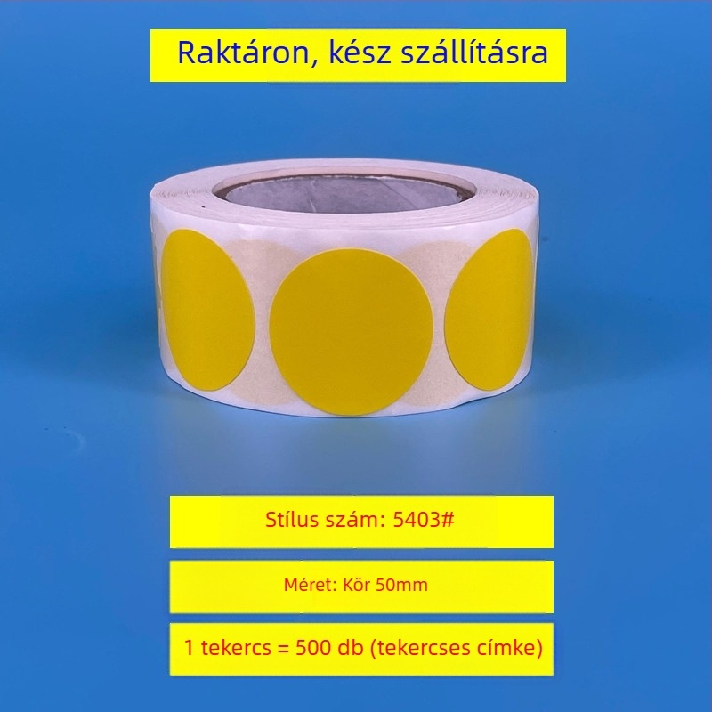 Kör alakú önöntapadós árjegy címkék – rézlemez, modell 54, gördített nyomtatás, 0,08 mm vastagság
