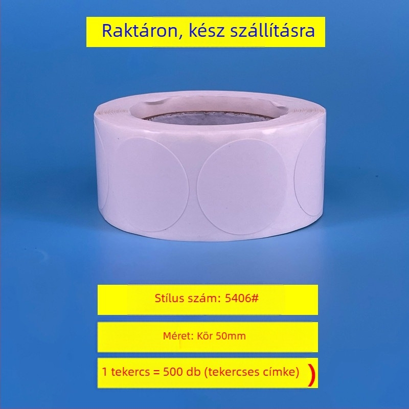Kör alakú önöntapadós árjegy címkék – rézlemez, modell 54, gördített nyomtatás, 0,08 mm vastagság
