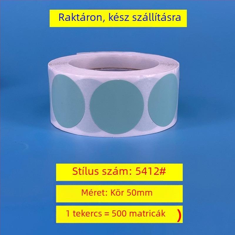 Kör alakú önöntapadós árjegy címkék – rézlemez, modell 54, gördített nyomtatás, 0,08 mm vastagság