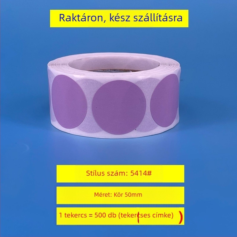 Kör alakú önöntapadós árjegy címkék – rézlemez, modell 54, gördített nyomtatás, 0,08 mm vastagság