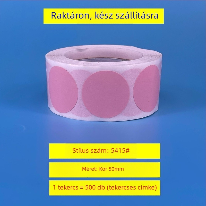 Kör alakú önöntapadós árjegy címkék – rézlemez, modell 54, gördített nyomtatás, 0,08 mm vastagság