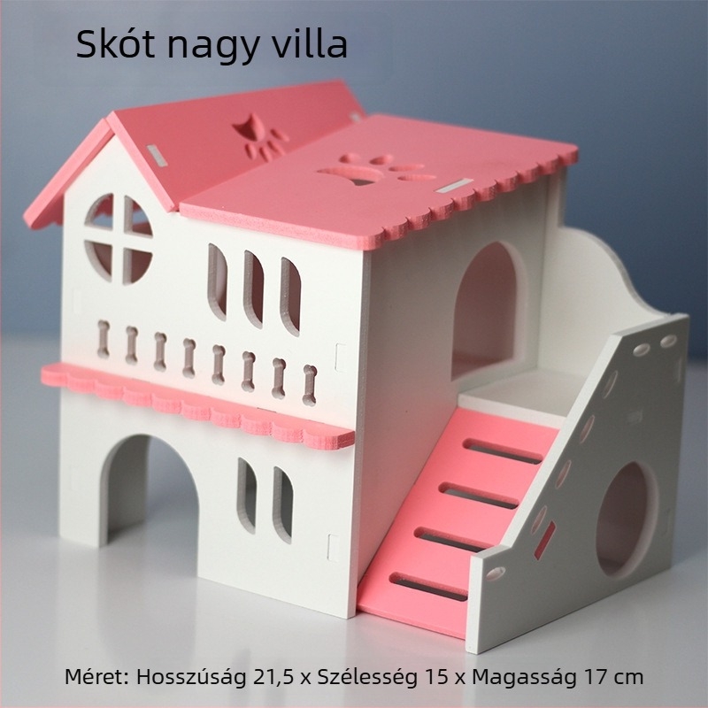 Hörcsög ház villa-stílusú fa-műanyag anyagból
