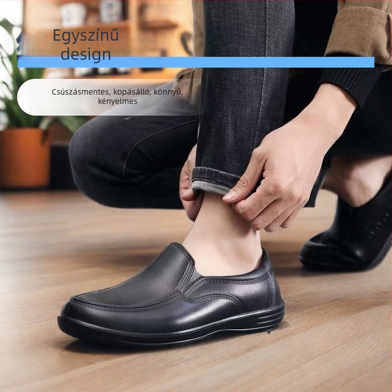 Konyhai munkacipő: csúszásmentes, vízálló, olajálló, kopásálló; alacsony sarkú 1–3 cm