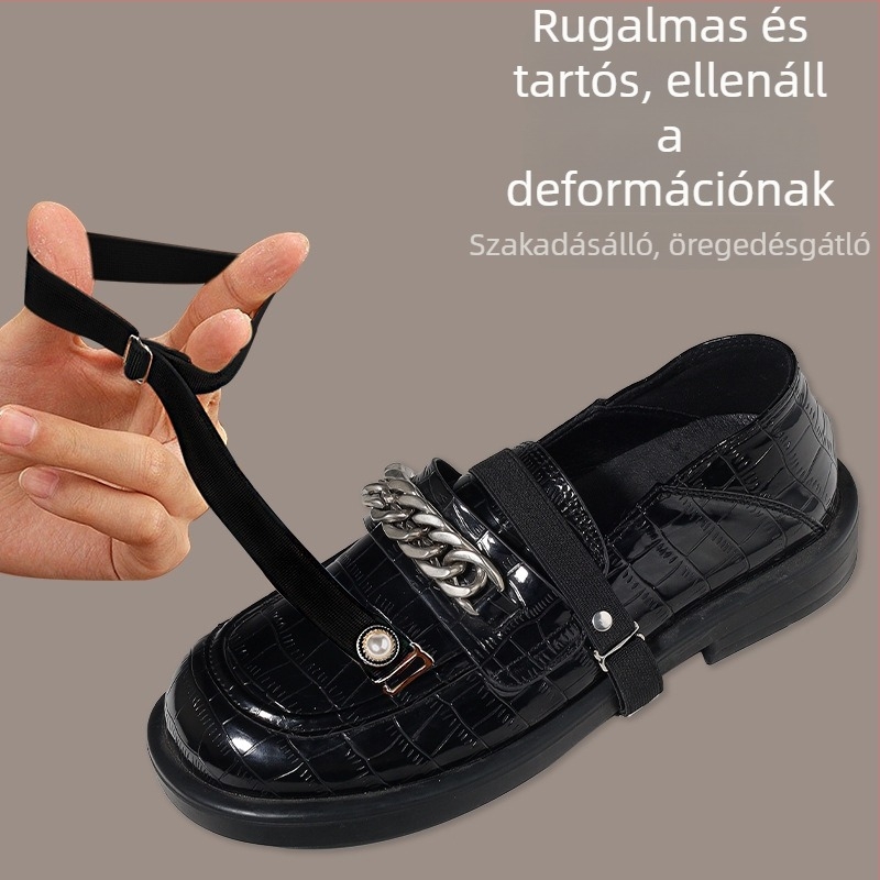 Női mokaszni: csúszásmentes sarok, rugalmas állítható pánt és rögzítő szalag, kényelmes viselet