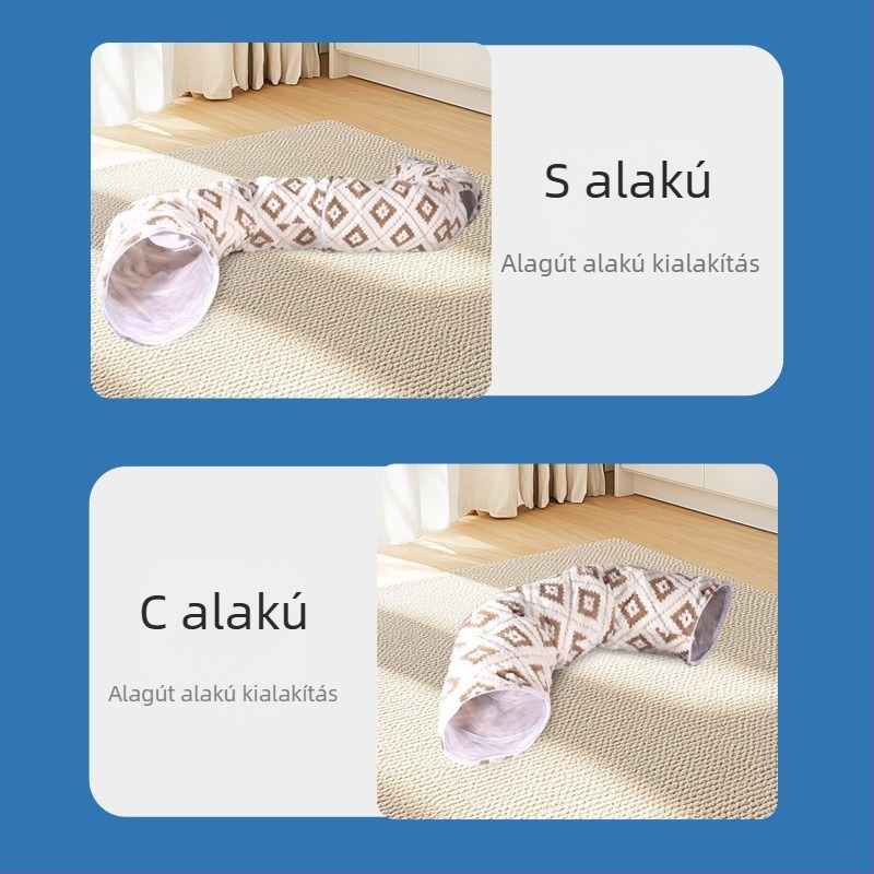Összecsukható macskatúnnel – textile anyag, univerzális használat, macskáknak, téli, tavaszi és őszi szezonra