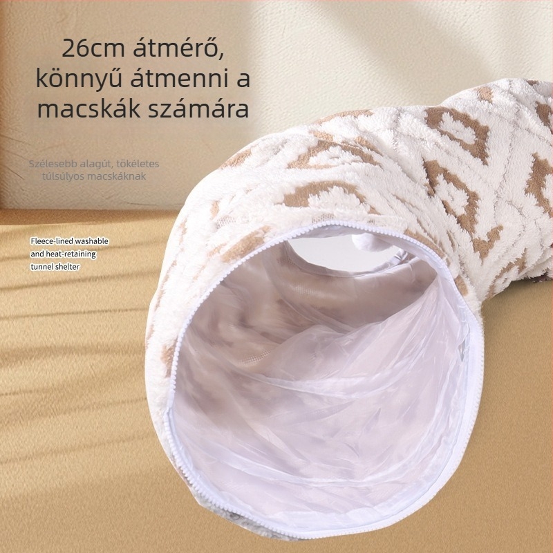 Összecsukható macskatúnnel – textile anyag, univerzális használat, macskáknak, téli, tavaszi és őszi szezonra