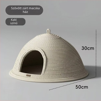 Rattan szövésű macskafészek, beltéri használatra, egész éves