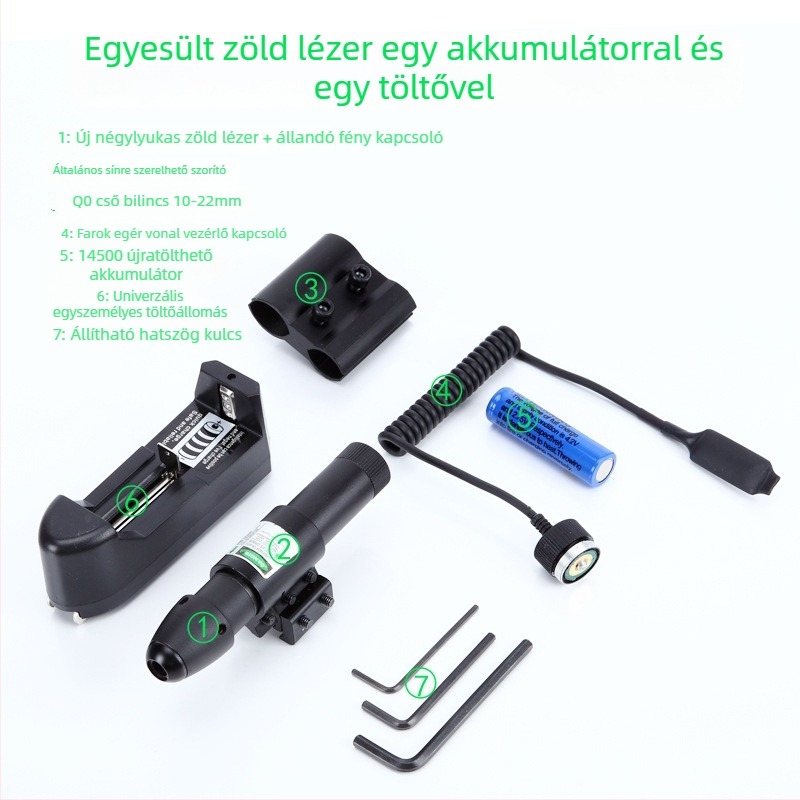 4-lyukas infravörös lézer célzó, állítható függőlegesen és vízszintesen; Gold hunter, alumínium ötvözet, JG13