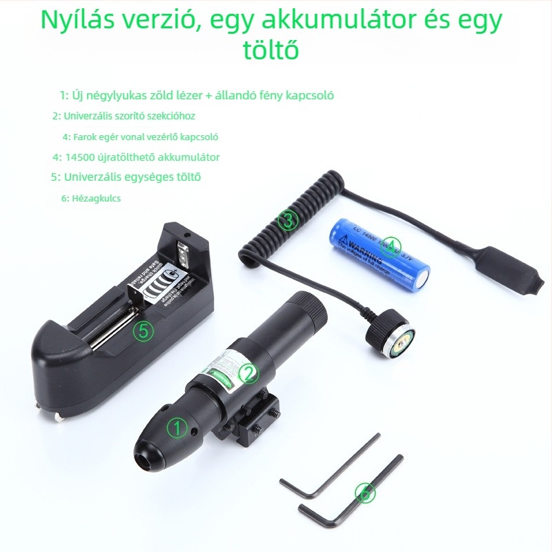 4-lyukas infravörös lézer célzó, állítható függőlegesen és vízszintesen; Gold hunter, alumínium ötvözet, JG13