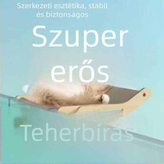 Fából készült macskaodú ablakpárkányhoz - Macskafészek (Kód: 009)