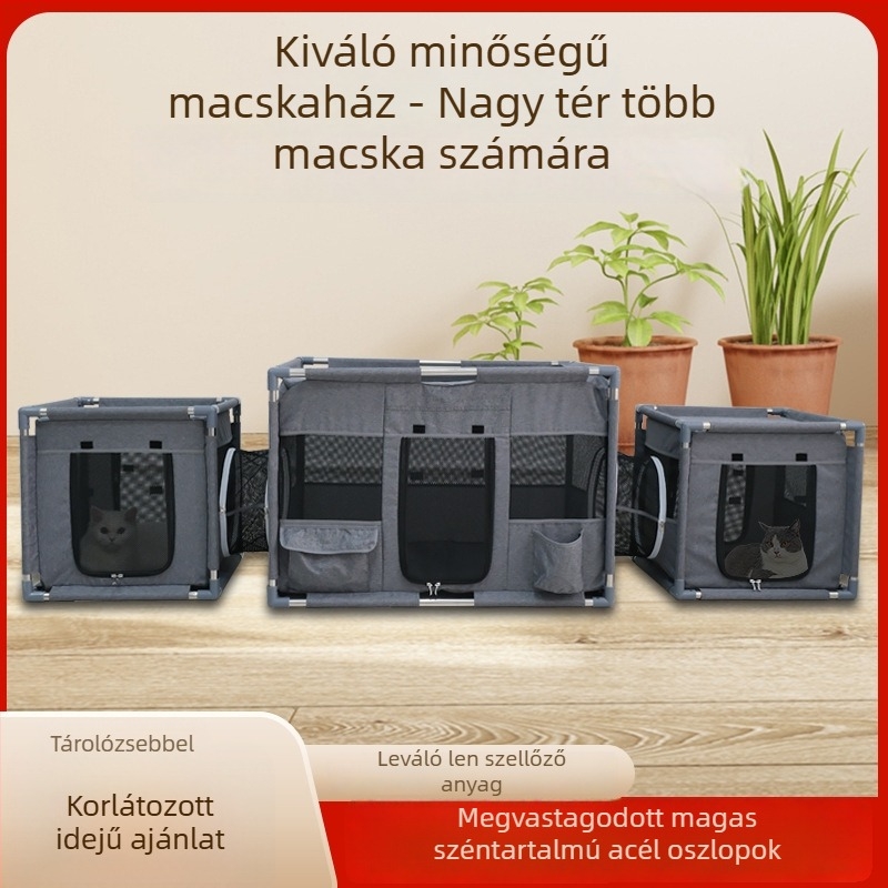 Macska vemhességi szoba és kennel levehető sátorral, lélegző textil