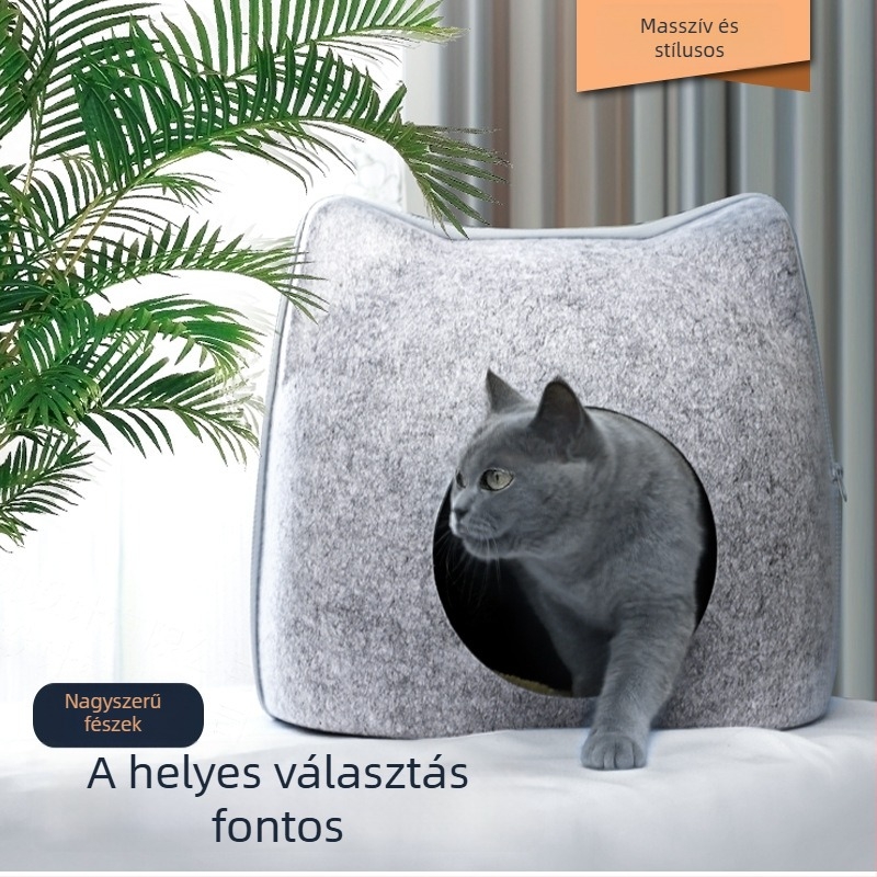 Macskafészek, félzárt, macska alakú, lélegző, egész éves használatra