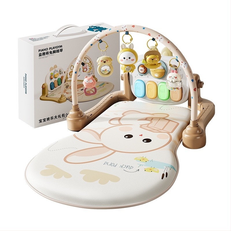 Baba játék pedálos zongorás torna — interaktív zene, multiszenzoros stimuláció, 0–3 éveseknek, műanyag