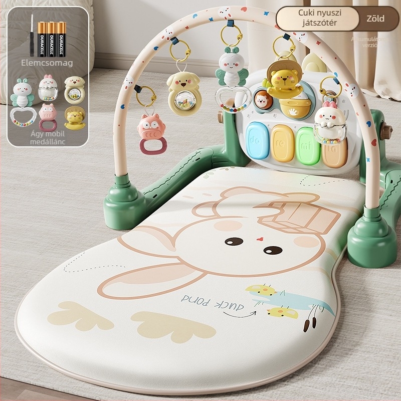 Baba játék pedálos zongorás torna — interaktív zene, multiszenzoros stimuláció, 0–3 éveseknek, műanyag