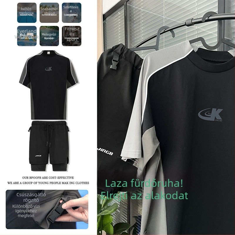 Háromrészes úszóruhaszett UV-védelemmel és gyorsan száradó anyaggal, uniszex, külső nylon és poliészter bélés