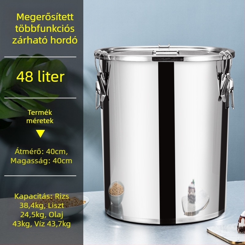 Zárt fémtárolóedény Jeansiya márkával, kapacitás több mint 10L, nyomtatott logó, új kínai stílus