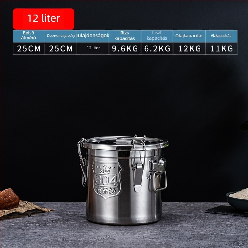 Zárt fémtárolóedény Jeansiya márkával, kapacitás több mint 10L, nyomtatott logó, új kínai stílus