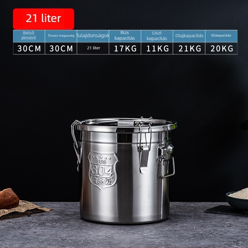 Zárt fémtárolóedény Jeansiya márkával, kapacitás több mint 10L, nyomtatott logó, új kínai stílus