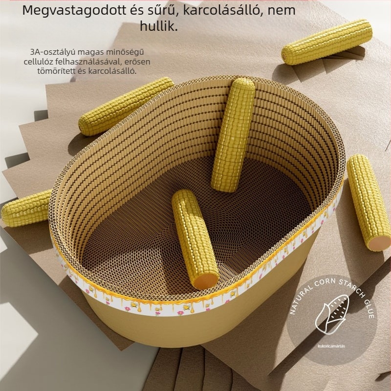 Macska kaparó deszka integrált fészekkel — hullámos kartonból, karcolás- és kopásálló, macskáknak, származás Zhejiang