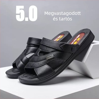 Férfiak nyitott orrú szandál PVC felsőrésszel és PVC talppal, vízálló és csúszásmentes.