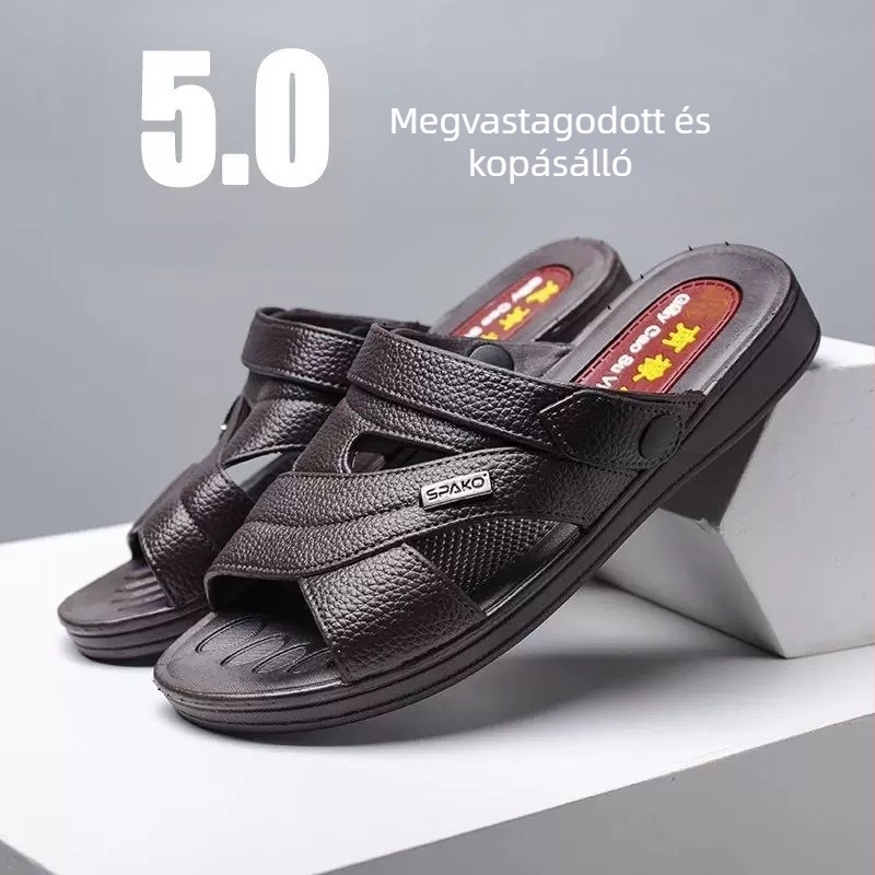 Férfiak nyitott orrú szandál PVC felsőrésszel és PVC talppal, vízálló és csúszásmentes.