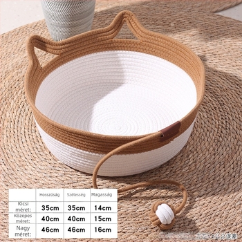 Textilből készült macskaágy - Kisállat ágya macskáknak (Modell Cotton Thread Cat Bed)