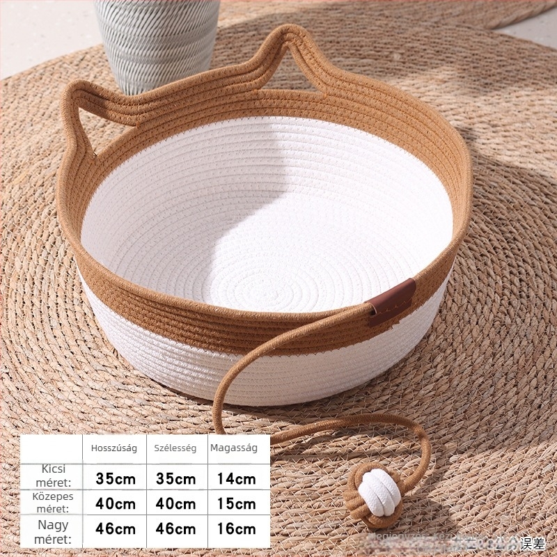 Textilből készült macskaágy - Kisállat ágya macskáknak (Modell Cotton Thread Cat Bed)