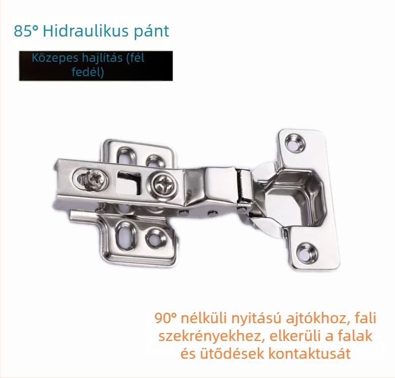 Qichen 85°-os ajtócsukló szekrényajtókhoz, rozsdamentes acél, polírozott felület, licencelt magáncímke