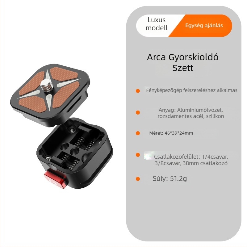 Beizhen Clip-b-g Alumínium ötvözet gyorskioldó lemez stabilizátor, univerzális kompatibilitás, maximális terhelés 6–10 kg, tömeg 51,2 g