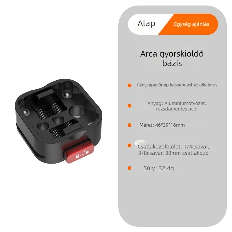 Beizhen Clip-b-g Alumínium ötvözet gyorskioldó lemez stabilizátor, univerzális kompatibilitás, maximális terhelés 6–10 kg, tömeg 51,2 g