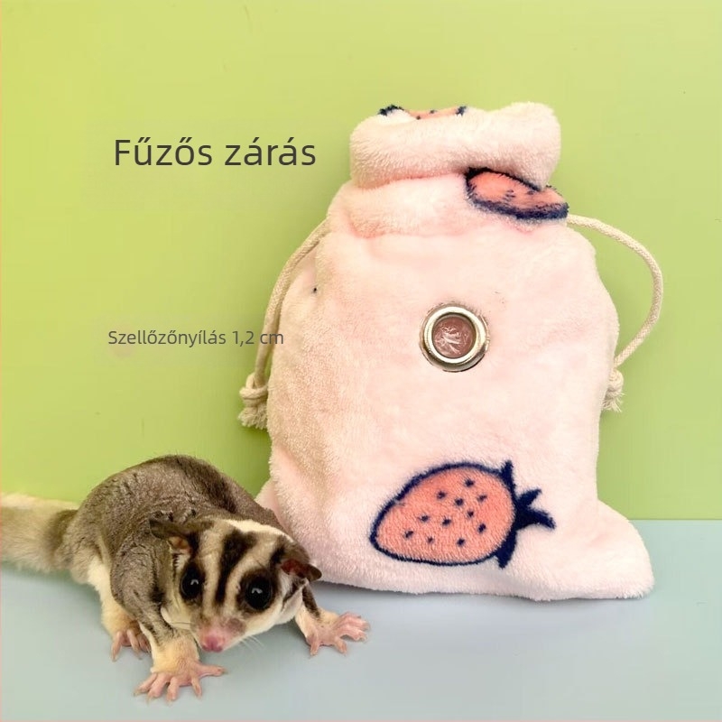 Flanelből készült hamster fészek kötős záródással