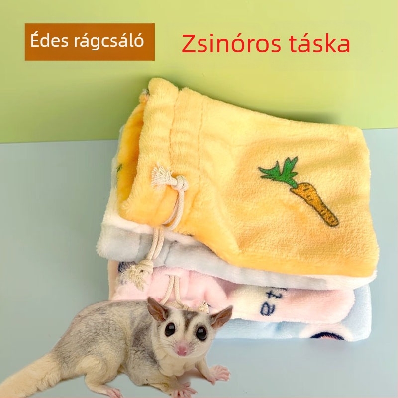 Flanelből készült hamster fészek kötős záródással